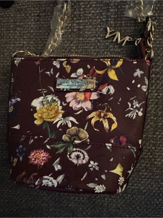Andrew Marc Handbags - New - Marc New York Andrew Marc Floral Crossbody Bag Burgundy Multi-Color